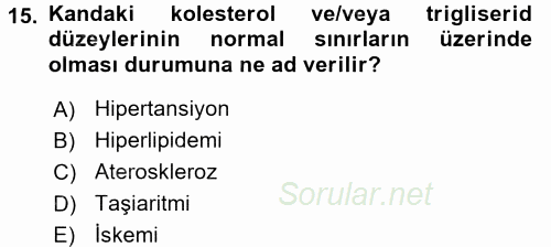 Temel İlaç Bilgisi Ve Akılcı İlaç Kullanımı 2017 - 2018 Ara Sınavı 15.Soru