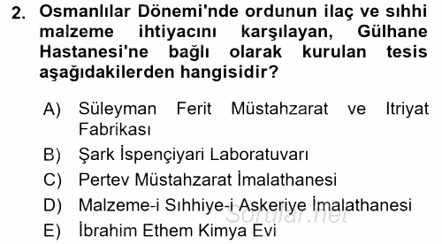 Temel İlaç Bilgisi Ve Akılcı İlaç Kullanımı 2017 - 2018 Ara Sınavı 2.Soru