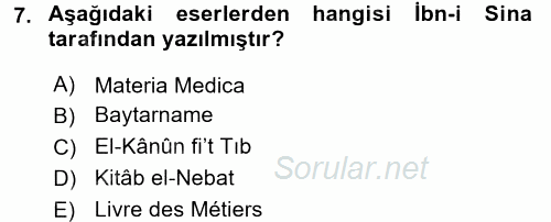 Temel İlaç Bilgisi Ve Akılcı İlaç Kullanımı 2017 - 2018 Ara Sınavı 7.Soru