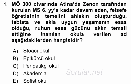 Eğitim Tarihi 2015 - 2016 Dönem Sonu Sınavı 1.Soru