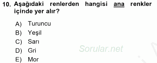 Çocukta Sanat Eğitimi Ve Yaratıcılık 2016 - 2017 Ara Sınavı 10.Soru