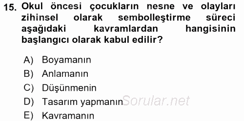 Çocukta Sanat Eğitimi Ve Yaratıcılık 2016 - 2017 Ara Sınavı 15.Soru