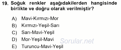 Çocukta Sanat Eğitimi Ve Yaratıcılık 2016 - 2017 Ara Sınavı 19.Soru