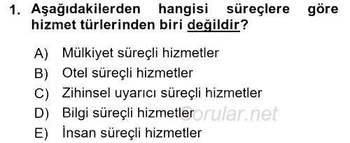 Hizmet Tasarımı 2015 - 2016 Tek Ders Sınavı 1.Soru