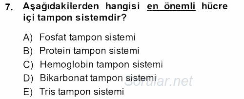 Veteriner Laboratuvar Teknikleri ve Prensipleri 2013 - 2014 Ara Sınavı 7.Soru