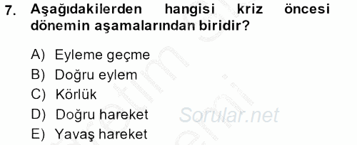 Halkla İlişkiler Uygulamaları ve Örnek Olaylar 2013 - 2014 Ara Sınavı 7.Soru