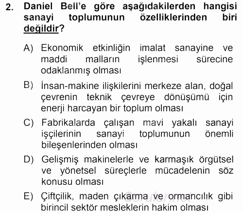 Çağdaş Sosyoloji Kuramları 2013 - 2014 Dönem Sonu Sınavı 2.Soru