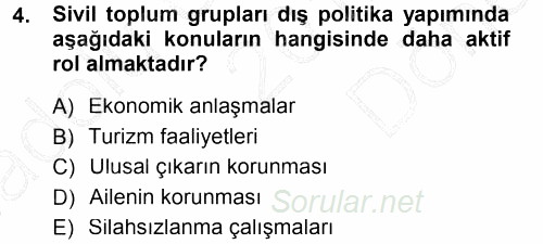 Amerikan Dış Politikası 2012 - 2013 Dönem Sonu Sınavı 4.Soru