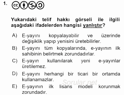 Yeni İletişim Teknolojileri 2015 - 2016 Dönem Sonu Sınavı 1.Soru