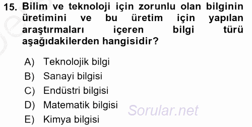 İletişim Kuramları 2016 - 2017 3 Ders Sınavı 15.Soru