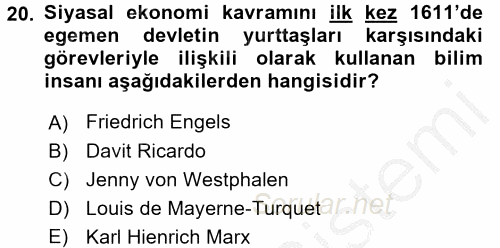 İletişim Kuramları 2016 - 2017 3 Ders Sınavı 20.Soru