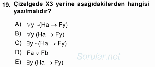 Sembolik Mantık 2016 - 2017 Dönem Sonu Sınavı 19.Soru