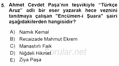 XIX. Yüzyıl Türk Edebiyatı 2015 - 2016 Ara Sınavı 5.Soru