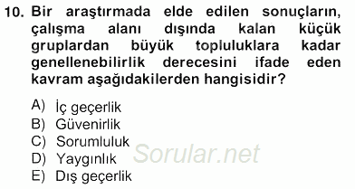 Marka İletişiminde Analiz ve Araştırma 1 2012 - 2013 Ara Sınavı 10.Soru