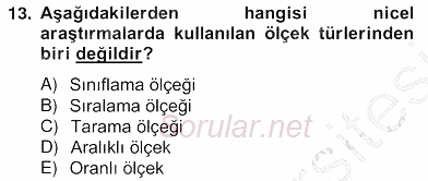 Marka İletişiminde Analiz ve Araştırma 1 2012 - 2013 Ara Sınavı 13.Soru