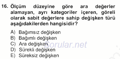 Marka İletişiminde Analiz ve Araştırma 1 2012 - 2013 Ara Sınavı 16.Soru