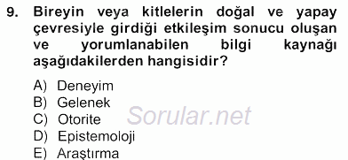 Marka İletişiminde Analiz ve Araştırma 1 2012 - 2013 Ara Sınavı 9.Soru