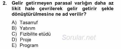 Sağlık Kurumları Yönetimi 2 2014 - 2015 Tek Ders Sınavı 2.Soru