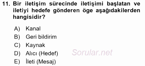 Çocuk ve Ergen Bakımı 2015 - 2016 Ara Sınavı 11.Soru