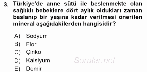 Çocuk ve Ergen Bakımı 2015 - 2016 Ara Sınavı 3.Soru
