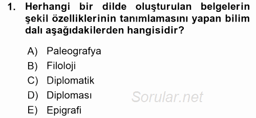 Tarih Metodu 2015 - 2016 Ara Sınavı 1.Soru