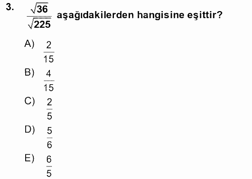 Genel Matematik 2013 - 2014 Ara Sınavı 3.Soru