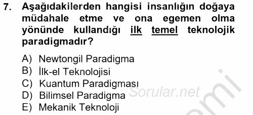 Yeni Teknolojiler ve Çalışma Hayatı 2012 - 2013 Ara Sınavı 7.Soru