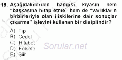 Ortaçağ Felsefesi 2 2014 - 2015 Ara Sınavı 19.Soru