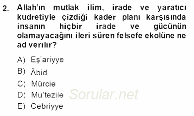 Ortaçağ Felsefesi 2 2014 - 2015 Ara Sınavı 2.Soru