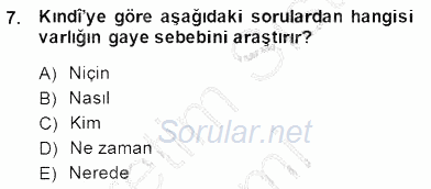 Ortaçağ Felsefesi 2 2014 - 2015 Ara Sınavı 7.Soru