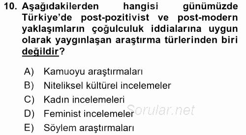 İletişim Kuramları 2015 - 2016 Tek Ders Sınavı 10.Soru