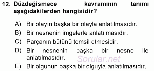 İletişim Kuramları 2015 - 2016 Tek Ders Sınavı 12.Soru