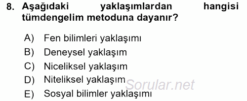 İletişim Kuramları 2015 - 2016 Tek Ders Sınavı 8.Soru