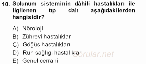 Sağlık Kurumları Yönetimi 2 2013 - 2014 Ara Sınavı 10.Soru