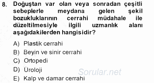 Sağlık Kurumları Yönetimi 2 2013 - 2014 Ara Sınavı 8.Soru