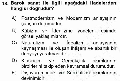 Görsel Kültür 2016 - 2017 Ara Sınavı 18.Soru