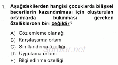 Okulöncesinde Çocuk Edebiyatı 2013 - 2014 Dönem Sonu Sınavı 1.Soru