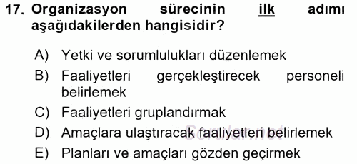 Perakende Yönetimi 2017 - 2018 Ara Sınavı 17.Soru
