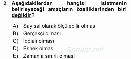 Perakende Yönetimi 2017 - 2018 Ara Sınavı 2.Soru