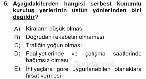 Perakende Yönetimi 2017 - 2018 Ara Sınavı 5.Soru