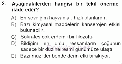 Dil Felsefesi 2012 - 2013 Dönem Sonu Sınavı 2.Soru