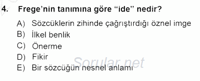 Dil Felsefesi 2012 - 2013 Dönem Sonu Sınavı 4.Soru