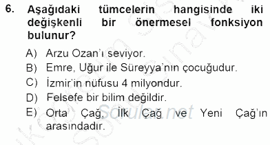 Dil Felsefesi 2012 - 2013 Dönem Sonu Sınavı 6.Soru