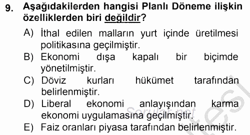 Bankacılık Ve Sigortacılığa Giriş 2012 - 2013 Ara Sınavı 9.Soru