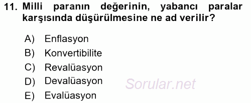 Bankaların Yönetimi Ve Denetimi 2016 - 2017 Dönem Sonu Sınavı 11.Soru