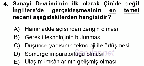 Çalışma İlişkileri 2017 - 2018 Dönem Sonu Sınavı 4.Soru
