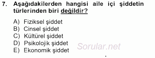 Suç Sosyolojisi 2013 - 2014 Tek Ders Sınavı 7.Soru