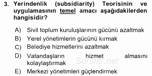 Uluslararası Politika 2 2015 - 2016 Dönem Sonu Sınavı 3.Soru