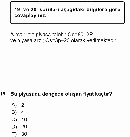 Matematiksel İktisat 2015 - 2016 Ara Sınavı 19.Soru