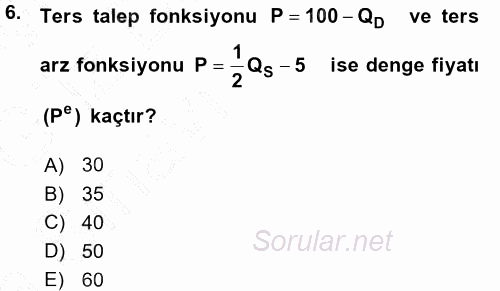 Matematiksel İktisat 2015 - 2016 Ara Sınavı 6.Soru